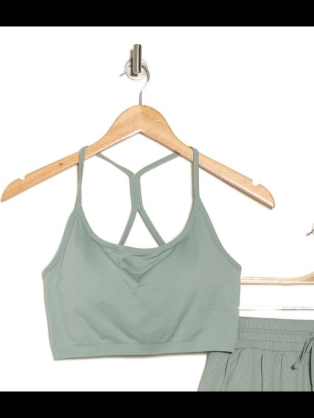 Yogalicious Sage Green Strappy Seamless Sports Bralette